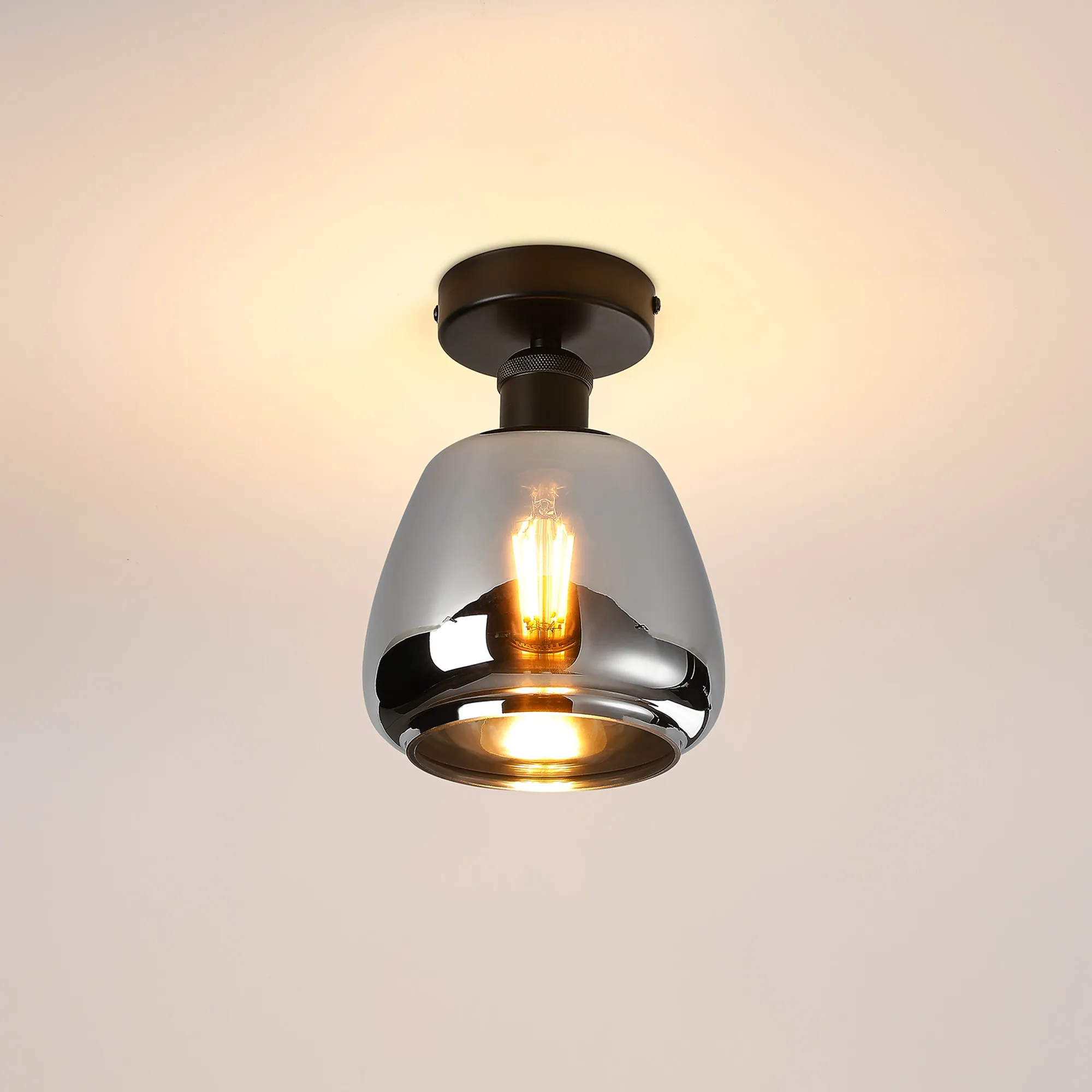 Cawdor Matt Black Ceiling Lights Deco Flush Fittings